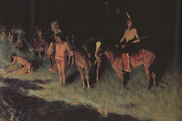 Frederic Remington The Grass Fire (mk43) Spain oil painting art